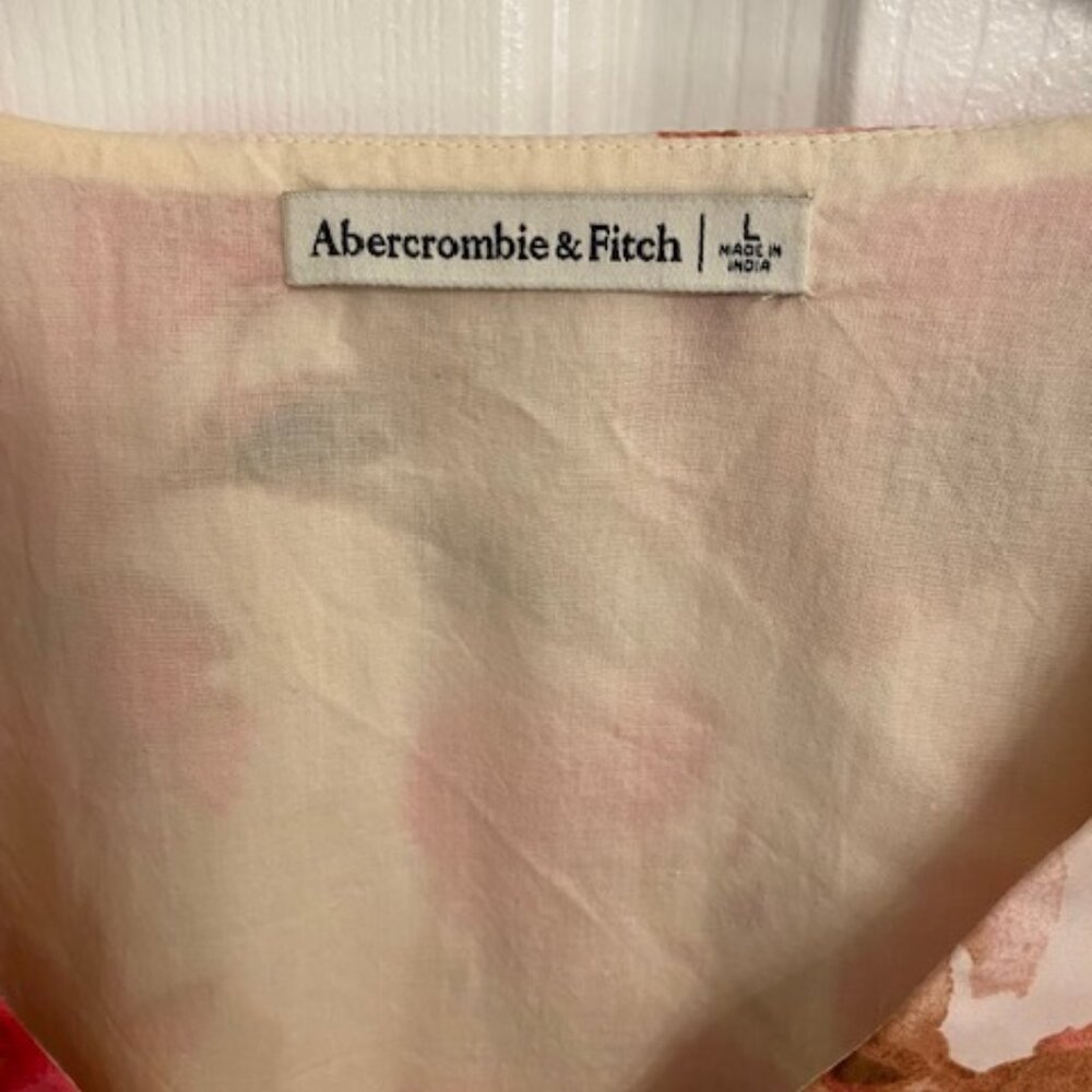 Abercrombie & Fitch Flutter Sleeves Tiered  Fully Lined Dress  Size Large - Picture 3 of 8